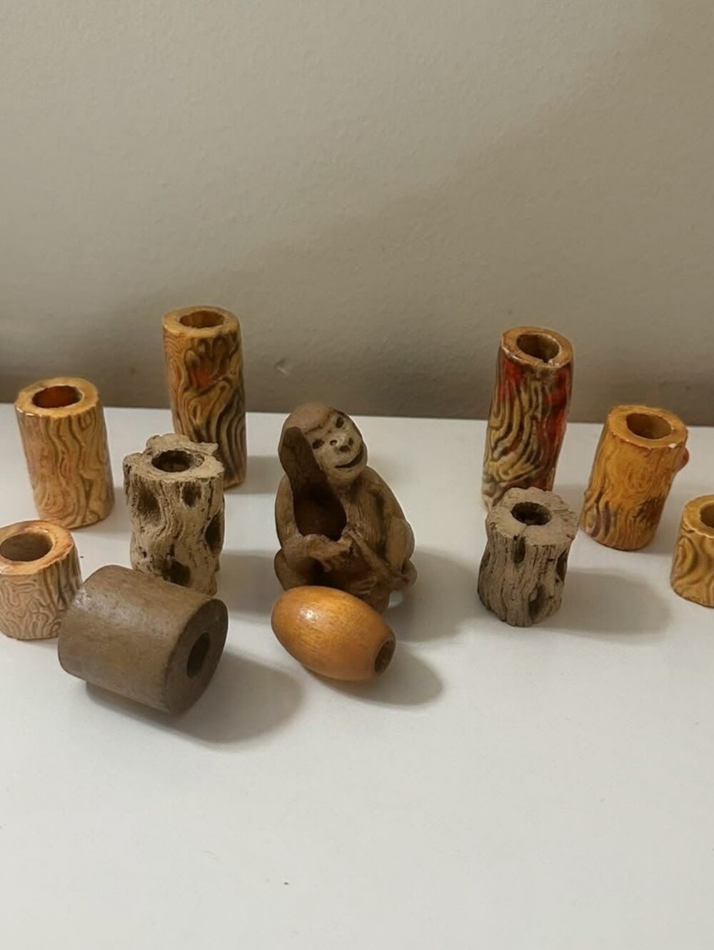 Vintage wooden And Ceramic beads for craft making or  macrame wall hanging decor